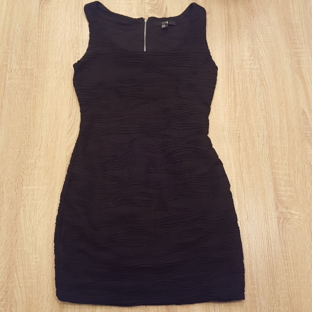 Forever 21 Textured Black Mini Dress